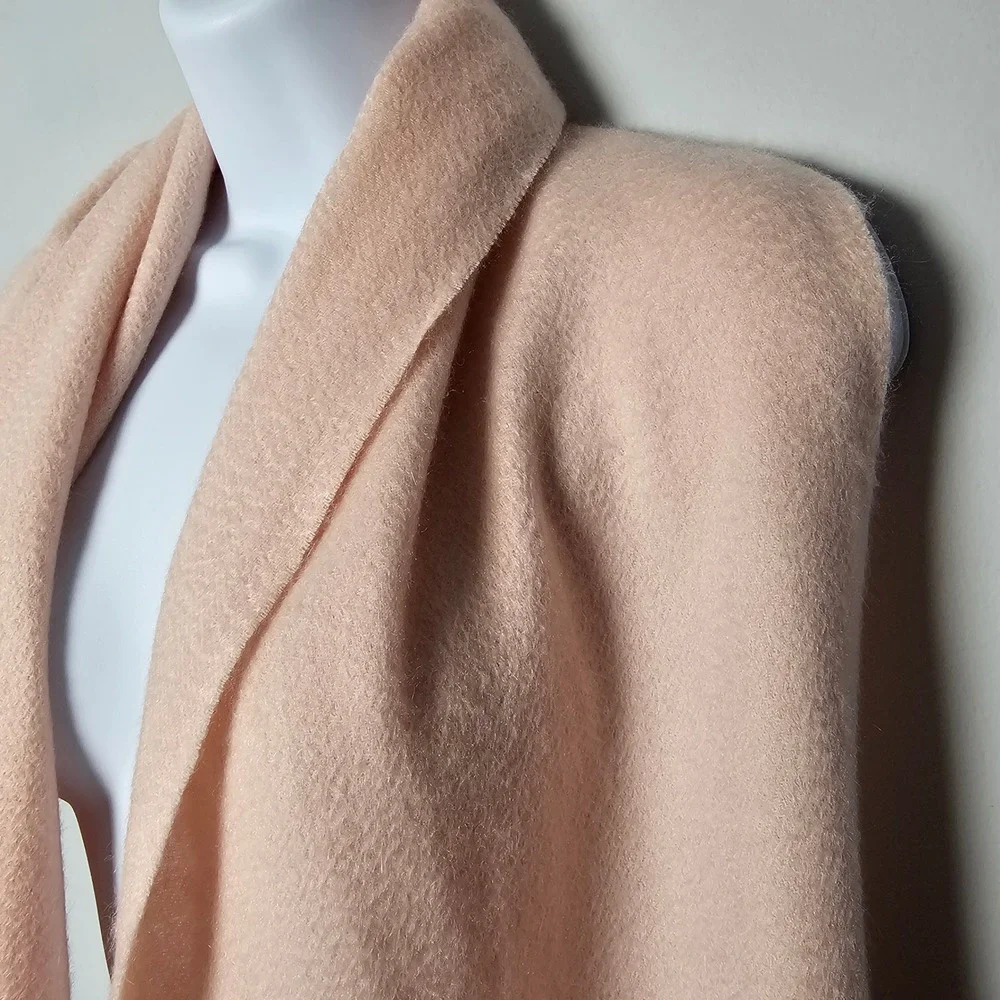Cashmere Counter 100% Cashmere Scarf Blush Pink Fringe 65